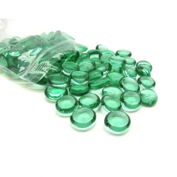 Pack of 100 Life Stone Gaming Glass Stones - Emerald - Your Source for Gaming Essentials Outlet