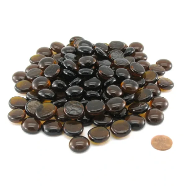 Pack of 100 Life Stone Gaming Glass Stones - Amber - Your Source for Gaming Essentials Hot