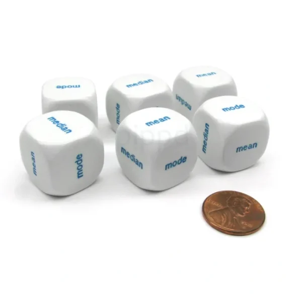 Pack of 6 20mm Educational Central Tendency Word Dice - Mode Mean Median - Your Source for Gaming Essentials Cheap