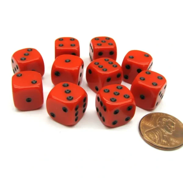 Pack of 10 12mm Round Edge Opaque Small Dice - Red with Black Pips - Your Source for Gaming Essentials Best
