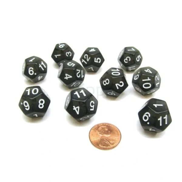 Pack of 10 Transparent 12 Sided D12 20mm Dice - Smoke - Your Source for Gaming Essentials Sale