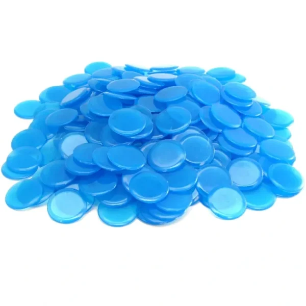 Pack of 250 Transparent Blue Extra Thick 3/4" 19mm Sorting Chips - Your Source for Gaming Essentials Outlet