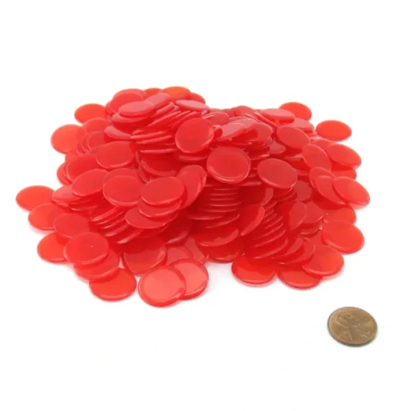 Pack of 250 Transparent Red Extra Thick 3/4" 19mm Sorting Chips - Your Source for Gaming Essentials Cheap