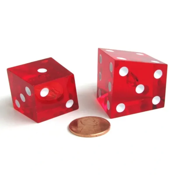 Pair of Red 20-25mm 6 Sided Transparent Specialty Crooked Dice Fun Askew Die - Your Source for Gaming Essentials Best Sale