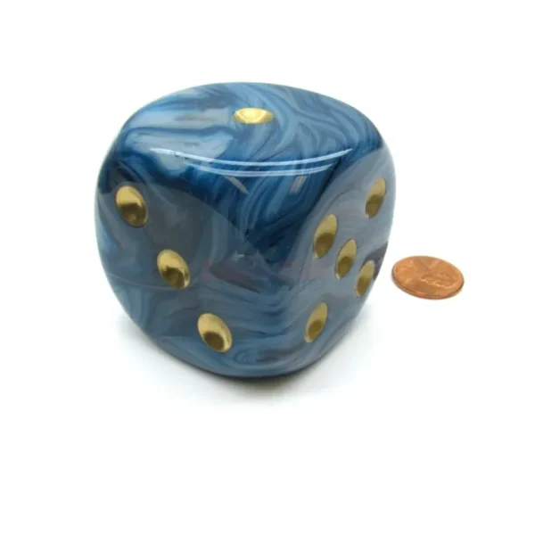 Phantom 50mm Huge Large D6 Chessex Dice, 1 Piece - Teal with Gold Pips - Your Source for Gaming Essentials Best Sale