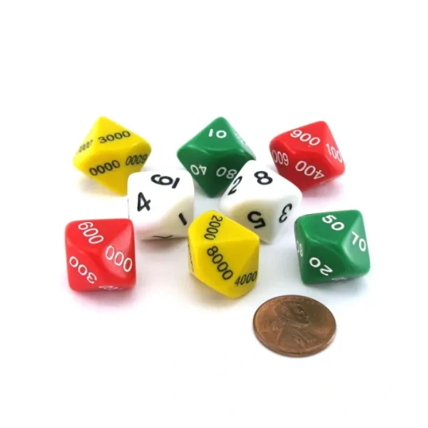 Place Value Dice 2 Sets (8 Pieces): Ones, Tens, Hundreds, and Thousands - Your Source for Gaming Essentials Discount
