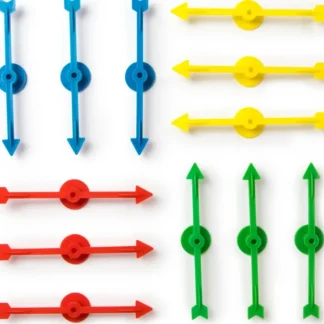 Plastic Board Game Arrow Spinners Pointer, 12-pack - Blue Yellow Green Red - Your Source for Gaming Essentials Store