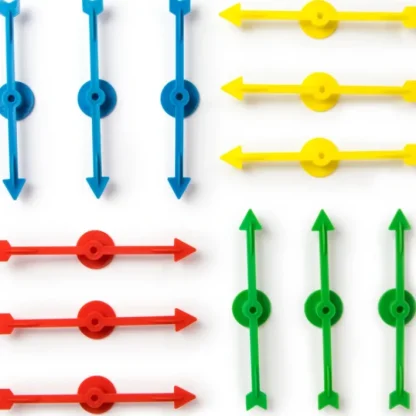 Plastic Board Game Arrow Spinners Pointer, 12-pack - Blue Yellow Green Red - Your Source for Gaming Essentials Store
