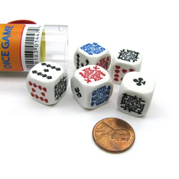 Poker Dice Game with 5 Dice Travel Tube and Gaming Instructions - Your Source for Gaming Essentials Best