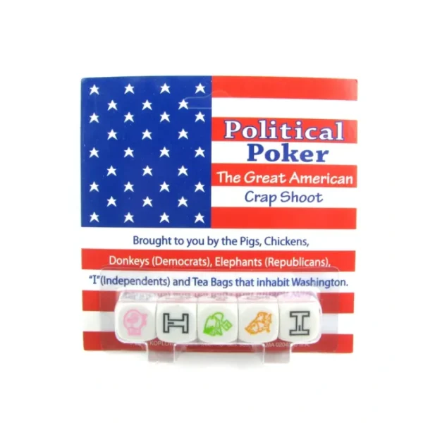 Political Poker "The Great American Crap Shoot" Dice Game 5 Piece Set - Your Source for Gaming Essentials Sale