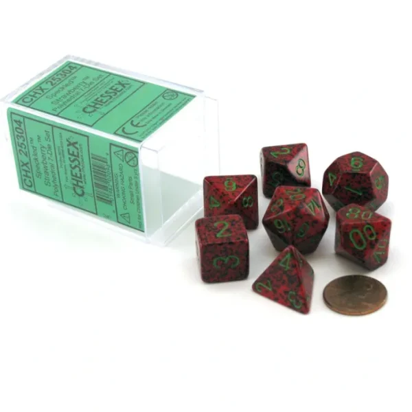 Polyhedral 7-Die Chessex Dice Set - Speckled Strawberry - Your Source for Gaming Essentials Cheap