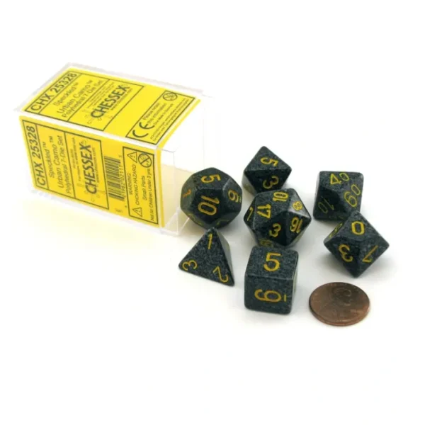 Polyhedral 7-Die Chessex Dice Set - Speckled Urban Camo - Your Source for Gaming Essentials Online