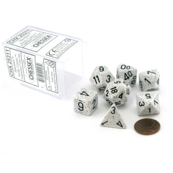 Polyhedral 7-Die Chessex Dice Set - Speckled Artic Camo - Your Source for Gaming Essentials New