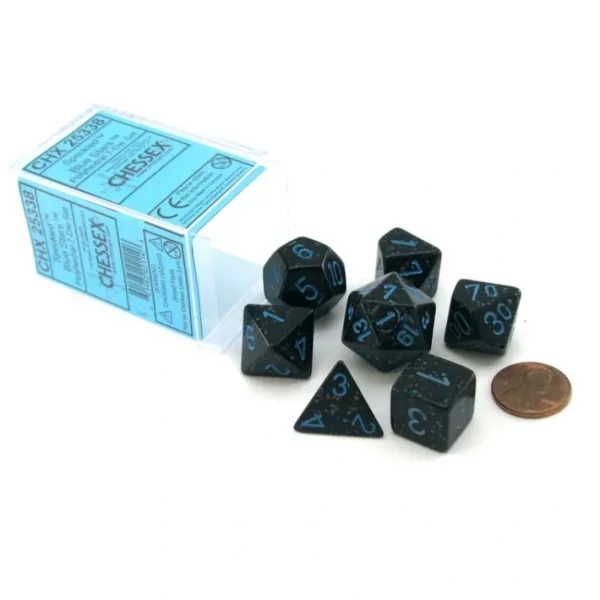 Polyhedral 7-Die Chessex Dice Set - Speckled Blue Stars - Your Source for Gaming Essentials Fashion