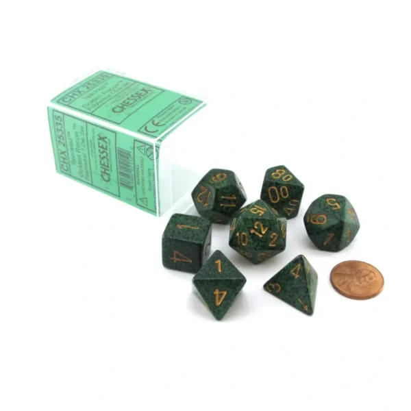 Polyhedral 7-Die Chessex Dice Set - Speckled Golden Recon - Your Source for Gaming Essentials New
