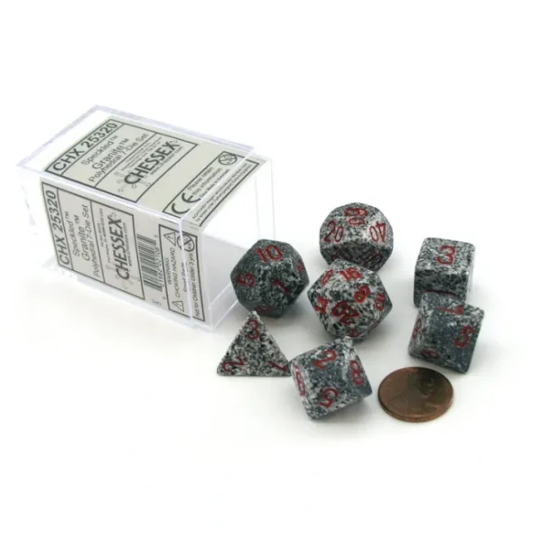 Polyhedral 7-Die Chessex Dice Set - Speckled Granite - Your Source for Gaming Essentials Fashion