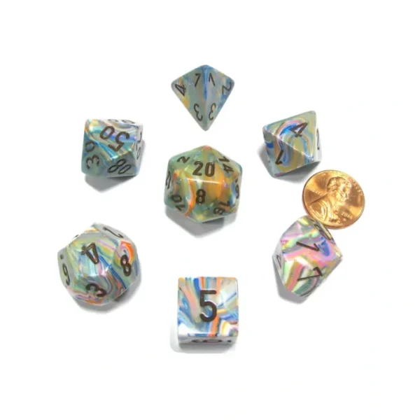 Polyhedral 7-Die Festive Chessex Dice Set - Vibrant with Brown Numbers - Your Source for Gaming Essentials Fashion