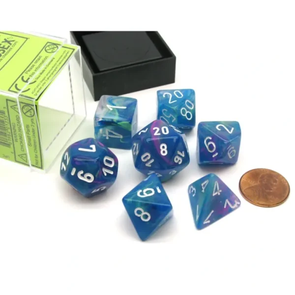 Polyhedral 7-Die Festive Chessex Dice Set - Waterlily with White Numbers - Your Source for Gaming Essentials Hot