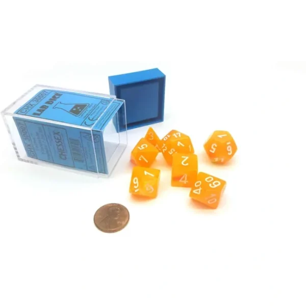 Polyhedral 7-Die Festive Lab Dice Chessex Dice Set - Flare with White Numbers - Your Source for Gaming Essentials Cheap