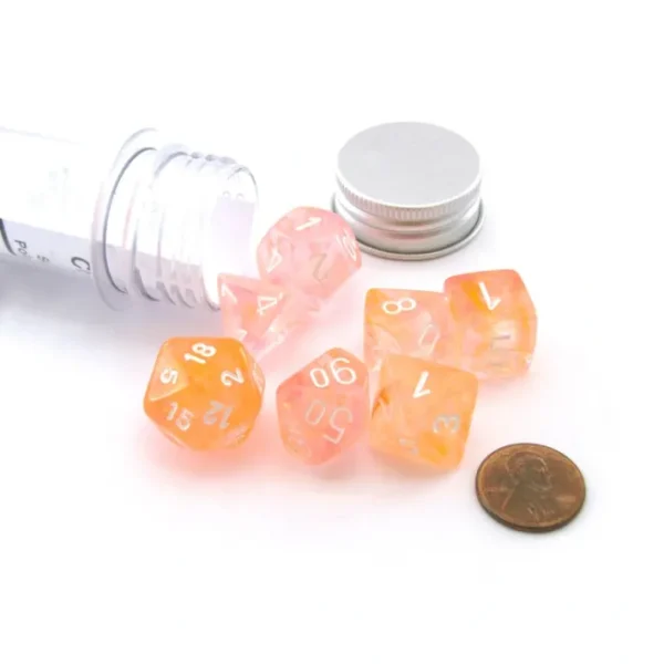 Polyhedral 7-Die Luminary Chessex Lab Dice 4 Set - Nebula Supernova with White - Your Source for Gaming Essentials Best Sale