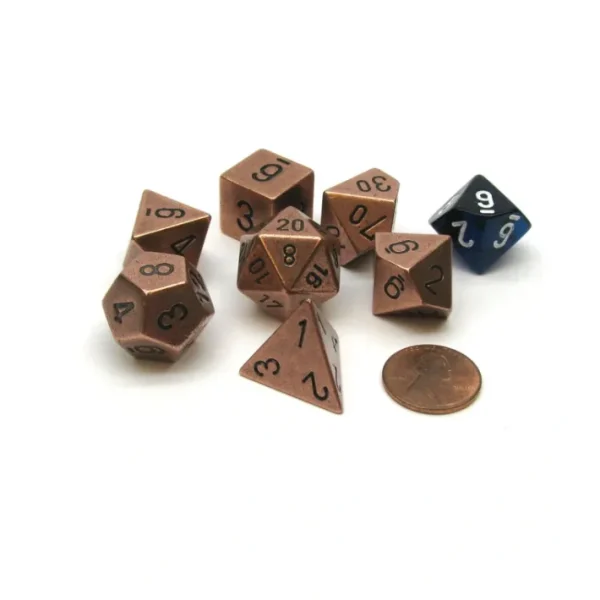 Polyhedral 7-Die Metal Dice Set - Copper Colored - Your Source for Gaming Essentials Flash Sale