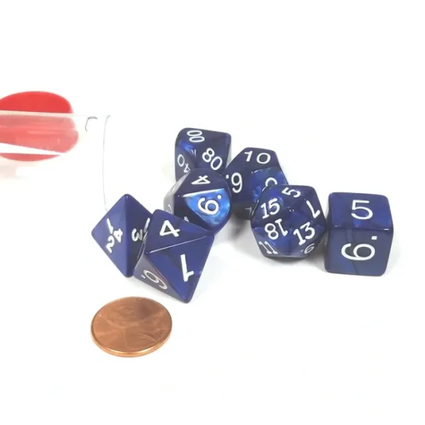 Polyhedral 7-Die Pearlized Dice Set - Navy - Your Source for Gaming Essentials New