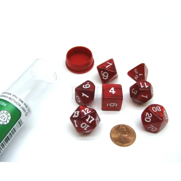 Polyhedral 7-Die Pearlized Dice Set - Red - Your Source for Gaming Essentials Store
