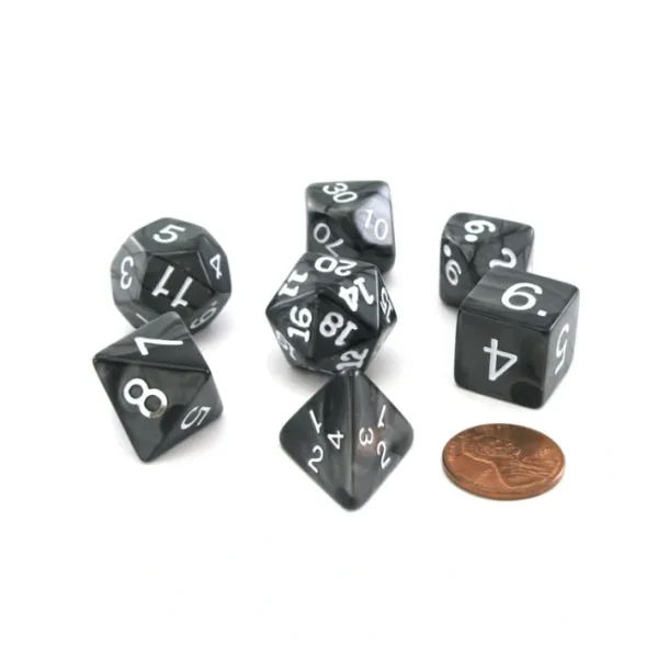 Polyhedral 7-Die Pearlized Dice Set - Charcoal - Your Source for Gaming Essentials Shop
