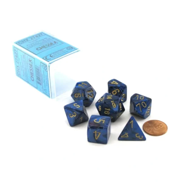 Polyhedral 7-Die Scarab Chessex Dice Set - Royal Blue with Gold Numbers - Your Source for Gaming Essentials Discount