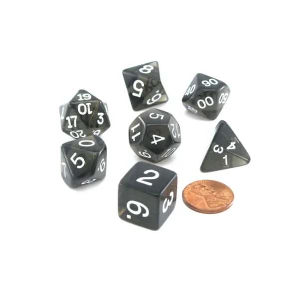 Polyhedral 7-Die Transparent Dice Set - Smoke - Your Source for Gaming Essentials Hot