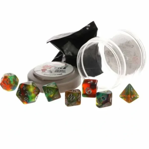 Polyhedral 7-Piece DnD Pizza Dungeon Dice Set - Boss Warm Nebula - Your Source for Gaming Essentials Hot