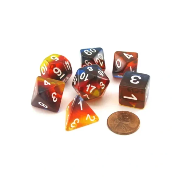 Polyhedral 7-Piece Layered Dice Set - Sunset - Your Source for Gaming Essentials Fashion