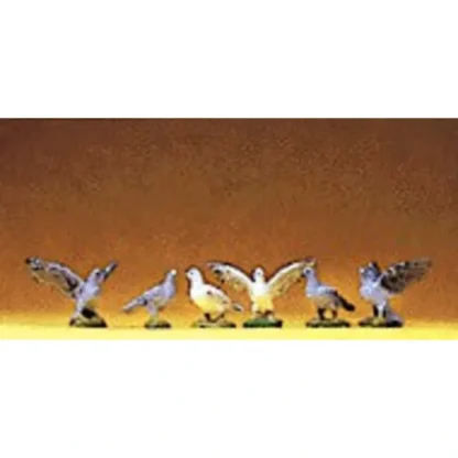 Trains | Preiser 47084 G Animals Pigeons Figures (Set of 6) - Your Source for Gaming Essentials