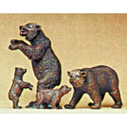 Trains | Preiser 20386 HO Animals - Brown Bears Figures (Set of 4) - Your Source for Gaming Essentials