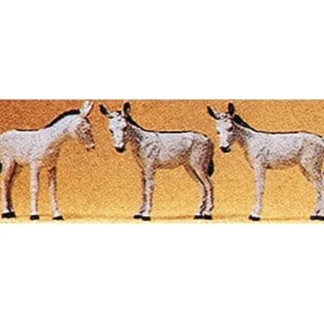 Trains | Preiser 10151 HO Animals - Donkeys Figures (Set of 3) - Your Source for Gaming Essentials