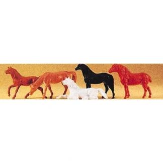 Trains | Preiser 10150 HO Animals - Horses Figures (Set of 6) - Your Source for Gaming Essentials
