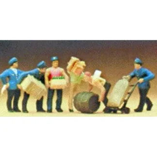 Trains | Preiser 10016 HO Delivery Men Figures with Load (Set of 6) - Your Source for Gaming Essentials