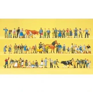 Trains | Preiser 13001 HO Farm Set Figures with Animals & Accessories (Set of 60) - Your Source for Gaming Essentials
