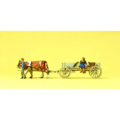 Trains | Preiser 30412 HO Farmers & Cows Figures with Farm Wagon - Your Source for Gaming Essentials