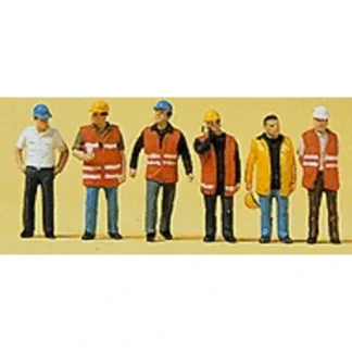 Trains | Preiser 10420 HO Modern Workmen Figures with Warning Vest (Set of 6) - Your Source for Gaming Essentials