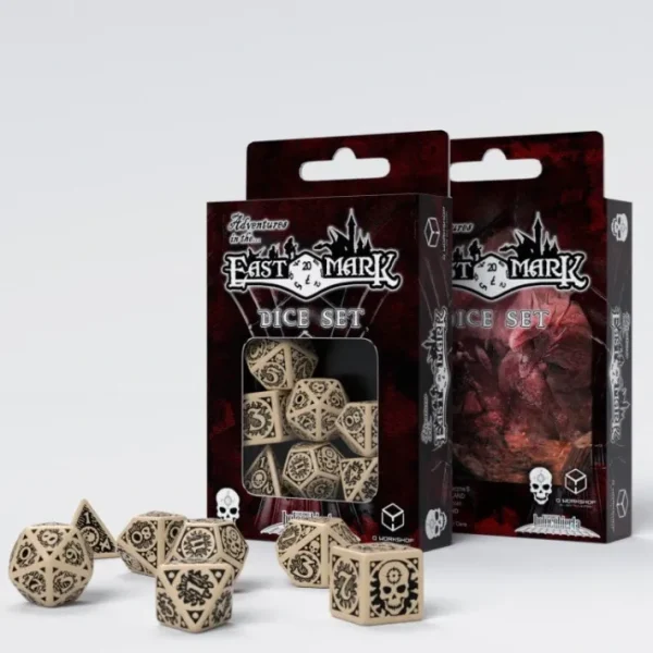 Q-Workshop Adventures in the East Mark RPG Dice Set (7 Piece Set) - Your Source for Gaming Essentials Clearance