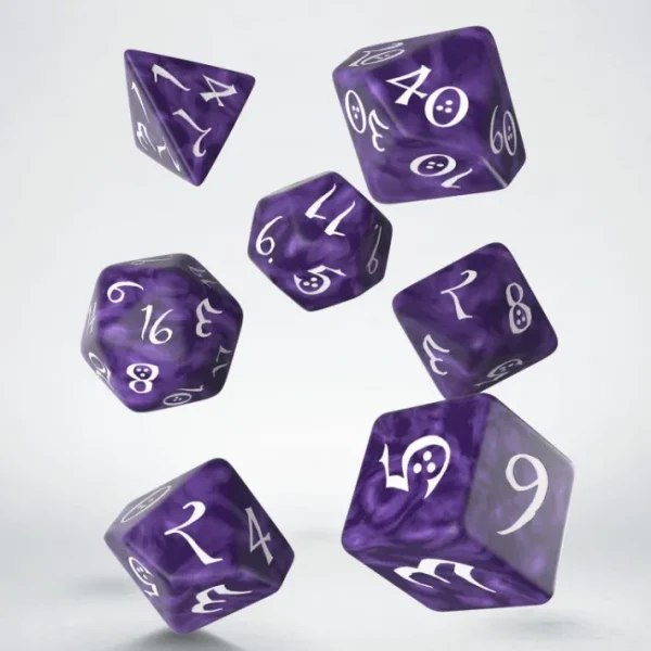 Q-Workshop Classic RPG Dice Set Lavender with White Numbers (7 Piece Set) - Your Source for Gaming Essentials Discount