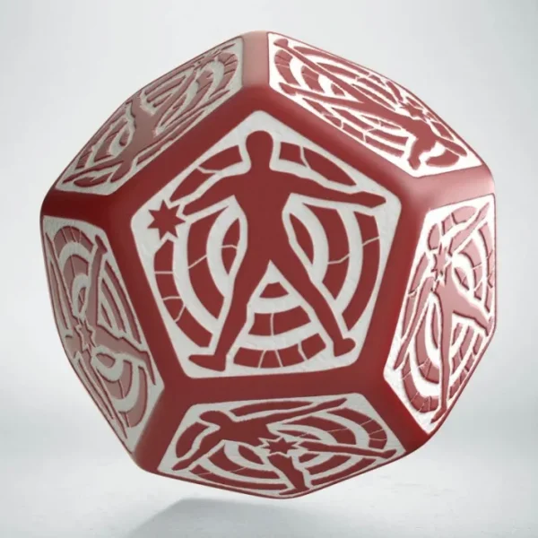 Q-Workshop D12 Hit Location Dice - Red with White (1 Die) - Your Source for Gaming Essentials Fashion