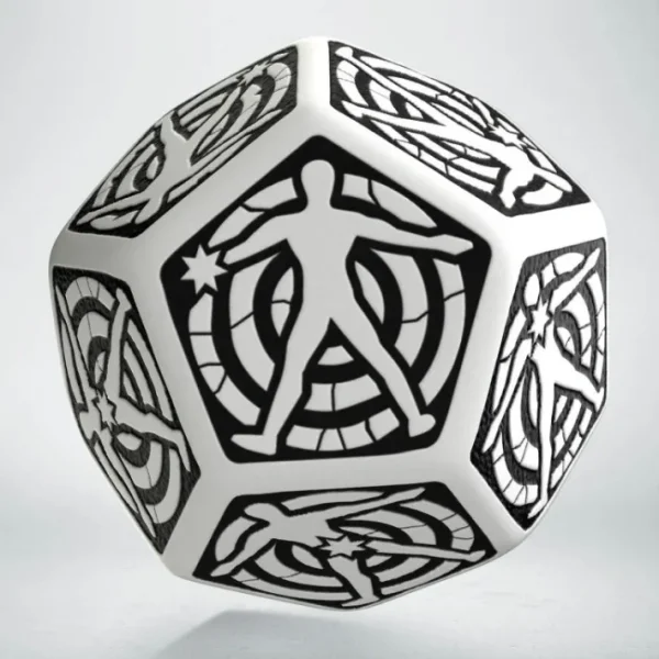 Q-Workshop D12 Hit Location Dice - White with Black (1 Die) - Your Source for Gaming Essentials Best
