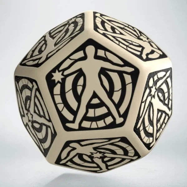 Q-Workshop D12 Hit Location Dice - Beige with Black (1 Die) - Your Source for Gaming Essentials Outlet
