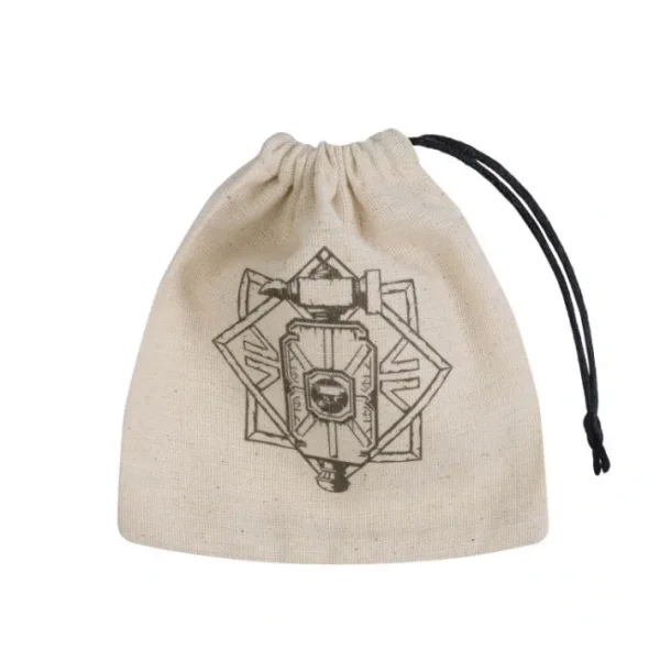 Q-Workshop Dice Bag - Dwarven Beige with Black - Your Source for Gaming Essentials Online