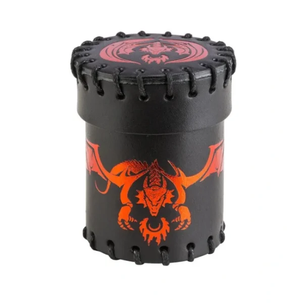 Q-Workshop Dice Cup - Flying Dragon Black with Red Leather - Your Source for Gaming Essentials Discount