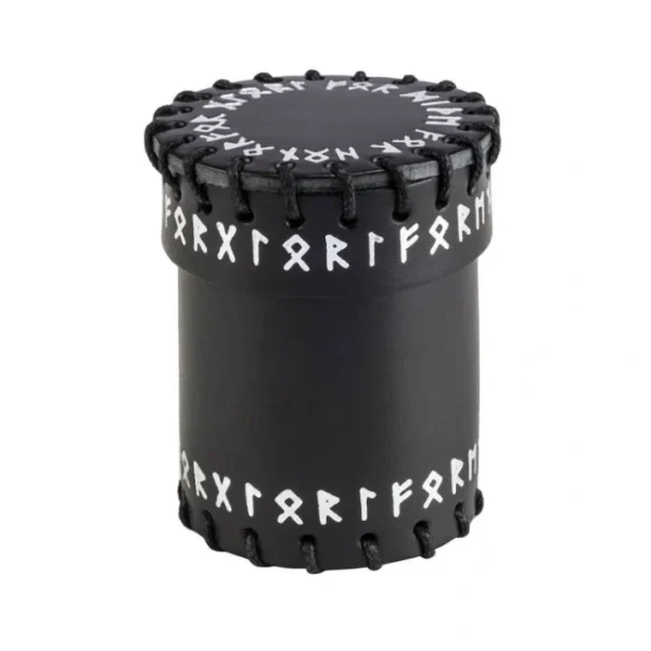 Q-Workshop Dice Cup - Runic Black Leather - Your Source for Gaming Essentials Sale