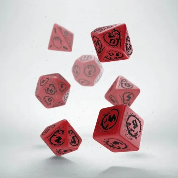 Q-Workshop Dragons Dice Set Red with Black Etches (7 Piece Set) - Your Source for Gaming Essentials Best Sale