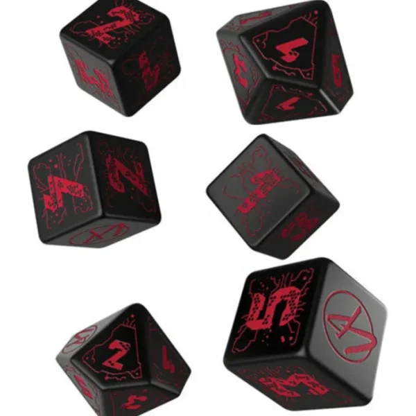 Q-Workshop Essential RPG Dice Set - Cyberpunk Red (6 Piece Set) - Your Source for Gaming Essentials Shop